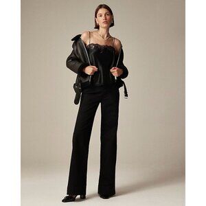 J Crew Womens Denim Trouser Sz 30 Black 1996 Semistretch High Rise Wide Leg Jean